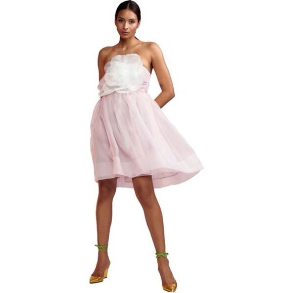 Anthropologie CYNTHIA ROWLEY Women's Organza Flower Strapless/ size 2 - Picture 3 of 15